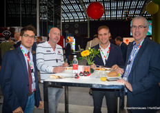 A very international company: Ciacomo Ballandi (Checci e Magli), Arie Verhaas (Bos Brothers/Morrisons), Jesus and Richard Diplock (Eric Wall Ltd).