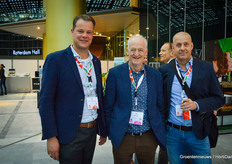 Chris Groot and Marc Mens with Enza Zaden with in the middle Ton Janssen with Tasty Tom, who may have sold the nursery but hasn't exactly had a quiet year yet.