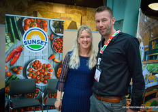 Jessica Mulder of Sunset of Holland, the collaboration between Sunset and Soho Produce launched this year. On the picture with Johan Knoll of TNI Holland