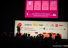 Piet Hein van Baar of Signify shows how much LED has been installed by now.