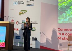 Cynthia Hadinoto (Möbius), who together with colleague Jonathan Aelterman, gave a presentation on the implementation of an AI model that can predict yield at Coöperatie Hoogstraten