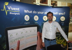 Erik Veenman monitors Vivent's booth