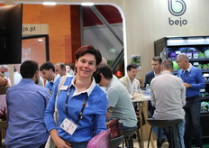 Danielle Bruin of Bejo poses with the red pointed cabbage Red Power