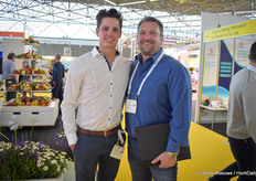German tomato grower Carsten Knodt brought his son Justus to the GreenTech exhibition.