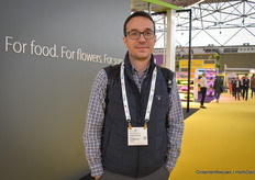 Stelios Apostolakis with Plastika Kritis. The company just launched an 8 layer foil to cover greenhouses with an optimum climate and no condensation.