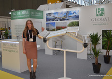 Shannon van Osch in the booth of BG Global