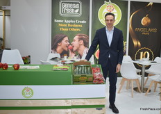 Nick Nafpliotis of Greek & Fresh, showcasing his cucumbers.