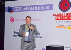 Camil Perian from Merry Berry during his presentation; Romania-Carpathian Capability.