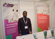 Paul Laniran at the UKRI stand, the organisation provides funding for new and innovative projects in the sector.