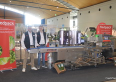 Father and son Fletcher represented Redpack Maschinen GmbH, which specialises in flowrapping systems for a wide variety of fruit and vegetables.