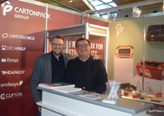 Shoulder to shoulder: Andreas Herbrandt and Massimo Bellotti from Carton Pack once again presented an excerpt from the Italian manufacturer's broad packaging portfolio this year.