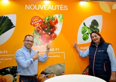 Joël Caër and Barbara Jodeau present the new varieties offered by BASF | Nunhems