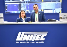 Unitec stand at Sival with Mélodie Blattner and Nicolas Biau