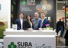 Seedium is the new brand of the Verisem Group dedicated to professional seeds. Managed by Verisem Italia, it operates under the direction and co-ordination of Suba Seeds S.p.a., with which it shares commercial strategies and exhibition space, such as the joint stand in Berlin. In photo: Lorenzo Gobbi (Verisem), Elisa Bianchi (Suba), Fredric Castoro (Verisem) and Leonardo Urbini (Suba).