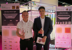 Zhongshan Koray produces LED lights in Zhongshan China. On the photo are Zhou Zhaohua and Haoji Ye.