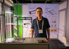 Guangzhou Linong Lichting Technology makes LED lights for Horti applications. On the photos is Lei Ting.