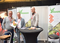 Klaas-Jan de Ruiter of Holland Gaas, Arjan van der Klaauw, and Hans Sonneveld of Ridder: Providing automation, shading, and motors for covered crops.