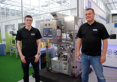 Ronald Den Uil and Berthold Krijgsman of Data Technologies, a manufacturer of machinery for counting seed with great speed and packaging them.