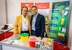 Najah Latif Faris and Soliman Masaoudi from Russell IPM. They have expanded their range with Nesidiocris tenuis, Lygus pheromone, and Lybolty, a natural enemy attractant, as well as ProBrandz adjuvant, a suzuki attractant. A pest app has also been introduced.