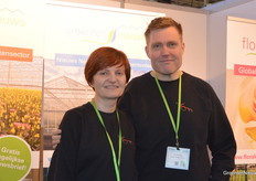 Julia and Jan Jacob Mekes from Bumbleberry Marketing in new company sweaters.