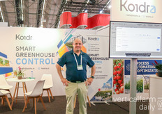 Martin de la Orden of Koidra guarded the booth while he talked about Koidra's AI-driven software for growers.