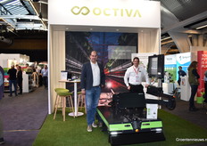 Thomas Hoeterickx and Patrick Dankers with Octiva show the Lumion UV-C robot 