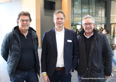 We meet Arnold de Kievit (Oreon), Marcel Wijnans (Horticoop) and Jan Mol (Oreon) at entrance