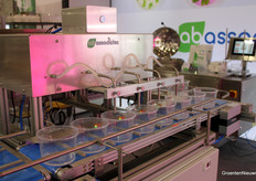 The medium for the automatic filling line can be supplied from a medium preperator as shown at the fair, or from a container with prepared medium, and then via peristaltic pumps.