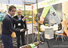 Daniel Lopez and Eugenio Arces show off their latest acquisition, Tom Sytem