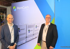 Jogchum Bruinsma and Jerome Vinke of Nedstack with their fuel cells to convert hydrogen