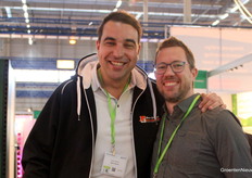 Ruben Kalkman during his last working day for Bom Group (he is moving to XL-Bloom YoungPlants) and Willem Jan Hoogduin (WPS).