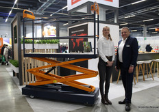 A pipe-rail trolley from Berg Hortimotive on the Royal Brinkman stand, not to be missed in Dutch colours. Pictured: Maria Bogdańksa and Paweł Pawłowski