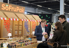 The stand of SoFruPak was full of all kinds of packaging for all kinds of fruits and vegetables.