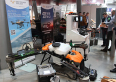 Drone at Vector Agr Polska to spread plant protection products in the field with.
