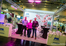 Patrick Casteleyn, Ellen Everaert and Edwin Grafe of MechaTronix showing their LED lighting solutions