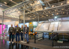 Rovero's greenhouse structures and the Rovero team: Frans van Gelderen, Jan van Hemert, Jolien Kerst, and their partner from Exner