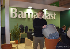 Frederico shows off Bamaplast's pots
