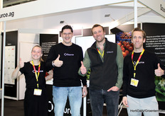 Thumbs up on day 3 at Source.ag. Pictured: Kayla McCoskery, Steven Madern, Ernst van Bruggen and Thom van den Berg