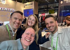 Chris van Hulzen, Erwin van Mastrigt and Jordy van den Berg (JB Group) and Sarah Hogervorst (Netafim) sent in a selfie from the show floor.