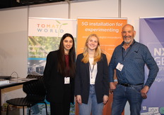 Hannah Bandaranayake along with intern Roxi Klein and Nico Ammerlaan speak to visitors on behalf of Tomato World.