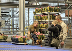 These young visitors briefly lent a hand at Harg & Roses.