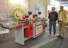 Valter Gabriel of Da Ros with Sarl Fernand, the Algerian dealer of the company, standing with the seeding machine. 