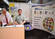 Dick Holden and his son Jack Holden at the Solufeed stand