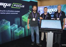 Brian Debrot, Zacharie Fowler and Glen Christ of Argus Control Systems. The company offers software designed to make it easier for growers to process large amounts of data and draw the right conclusions from it.