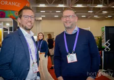 Willem Jan Hoogduin (WPS) celebrated his birthday at the Canadian Greenhouse Conference. Here he is pictured with Pascal den Heijer of (Scre3ns)