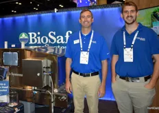 Eric Smith, Grant Kees; BioSafe Systems. Showing off one of their many food safety solutions, the FogTunnel