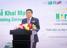 Mr Lê Quôc Dien, Deputy Director of thr Dong Thap Department of Agriculture and Rural Development during the Hortex Opening Ceremony.