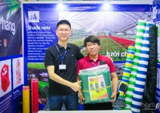 YongFeng is a Chinese company with factories in China and Vietnam. The company is promoting its shade nets for greenhouses and nurseries. Yepp is the company’s global brand and YongFeng is its brand name in Vietnam and Southeast Asia. On the photo are Andy Dao and Thu Luong Anh. 