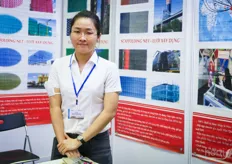 Snyco from Korea produces nets that can be used for shade and other protection of agriculture crops. On the photo is Mrs Kim. 
