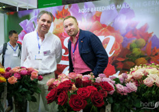 Rosen Tantau from Germany is a breeding company and is selling varieties to local producers in Vietnam. See strong opportunities in the market for rose production. The demand for locally grown flowers is large and people like to consume locally produced crops. The demand for high quality roses is also becoming stronger.  On the photo are Klaus Wolf and Alexander Brjhuhins.